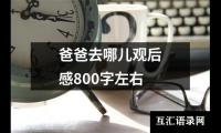 关于爸爸去哪儿观后感800字左右（锦集15篇）