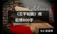 关于《见字如面》观后感800字（整理16篇）