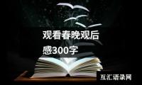 关于观看春晚观后感300字（合集17篇）