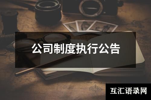 公司制度执行公告