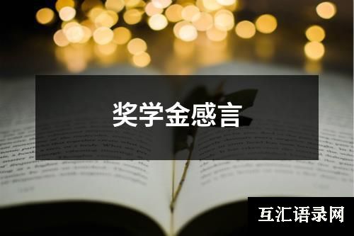 奖学金感言