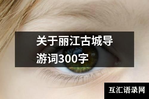 关于丽江古城导游词300字