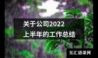 关于公司2022上半年的工作总结