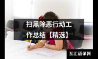 扫黑除恶行动工作总结【精选】