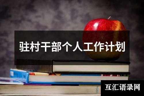 驻村干部个人工作计划