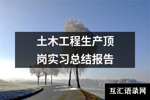 土木工程生产顶岗实习总结报告