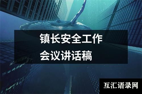 镇长安全工作会议讲话稿